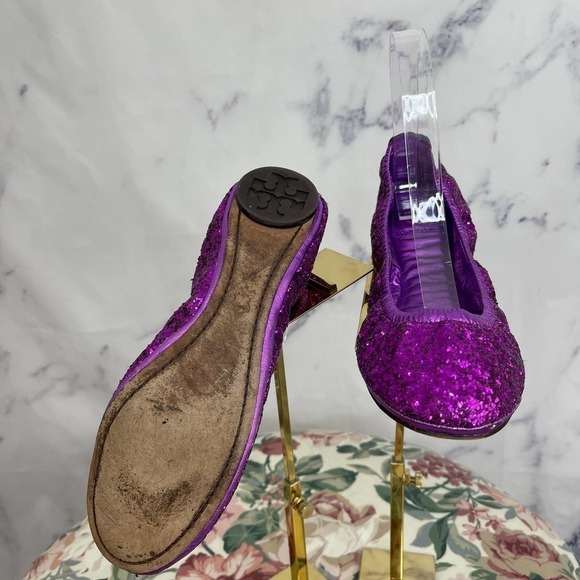 Tory Burch | Glitter Eddie Ballet Flats - Picture 4 of 11